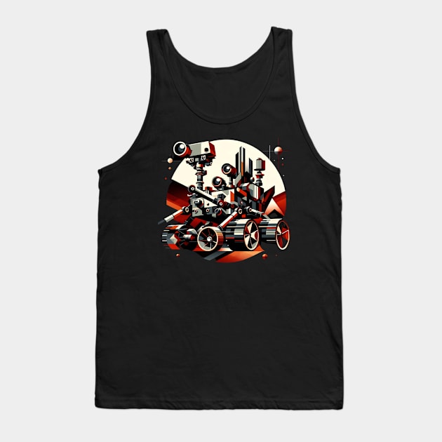 Geometric Mars Rover Adventure | Abstract Planetary Exploration Tee Tank Top by Graphic Wonders Emporium